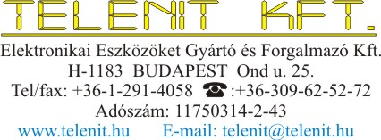 TELENIT Elektronikai Eszk�z�ket Gy�rt� �s Forgalmaz� Kft.